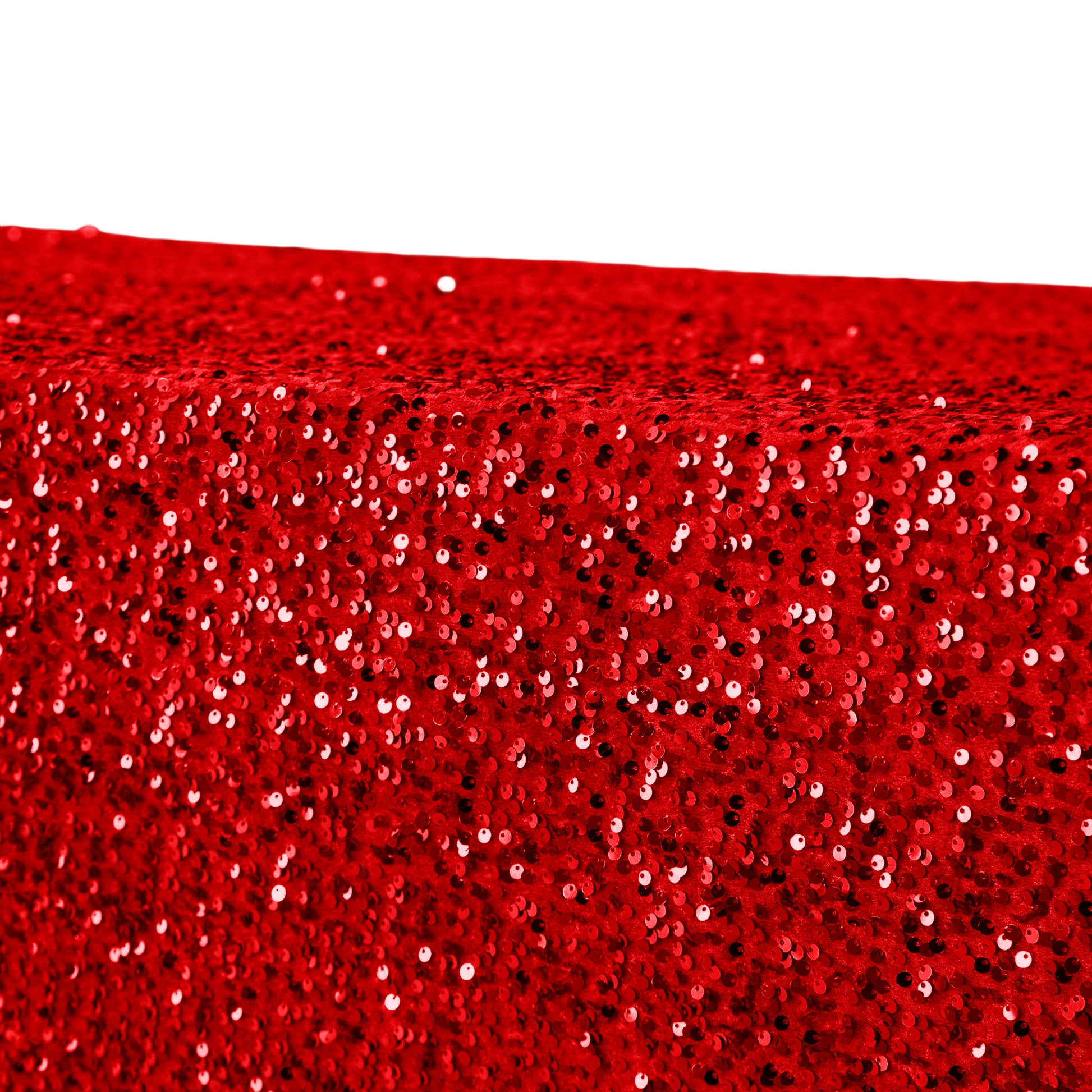 Sequin Velvet Rectangular Tablecloth Red close up