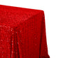 Sequin Velvet Rectangular Tablecloth Red edge view