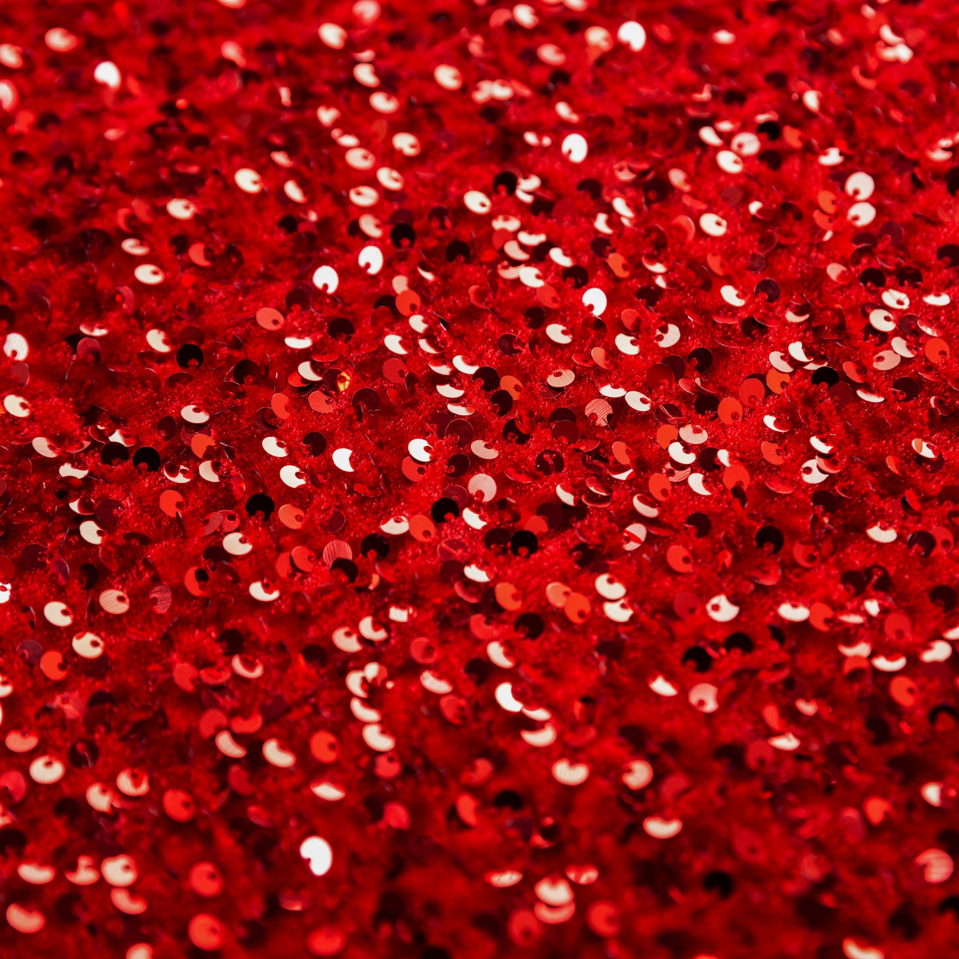 Sequin Velvet Red fabric close up