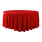 Sequin Velvet Round Tablecloth Red full view