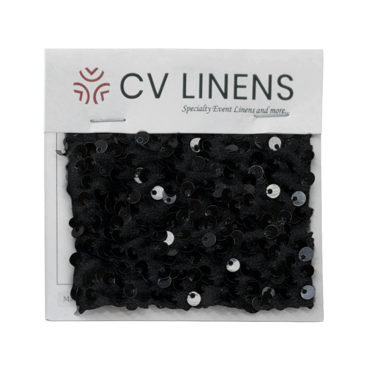 Sequin Velvet Swatch Card - Black - CV Linens™