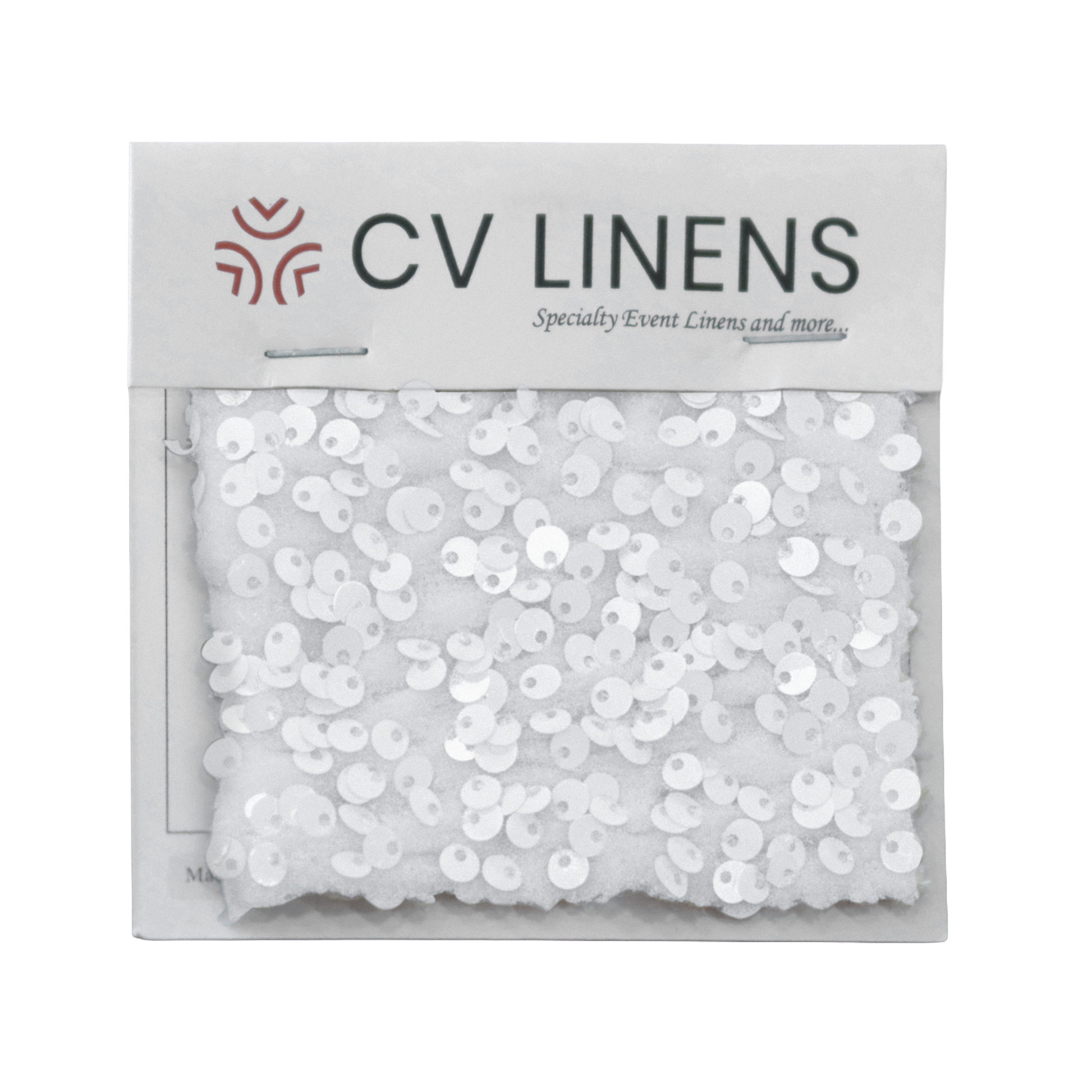 Sequin Velvet Swatch Card - White