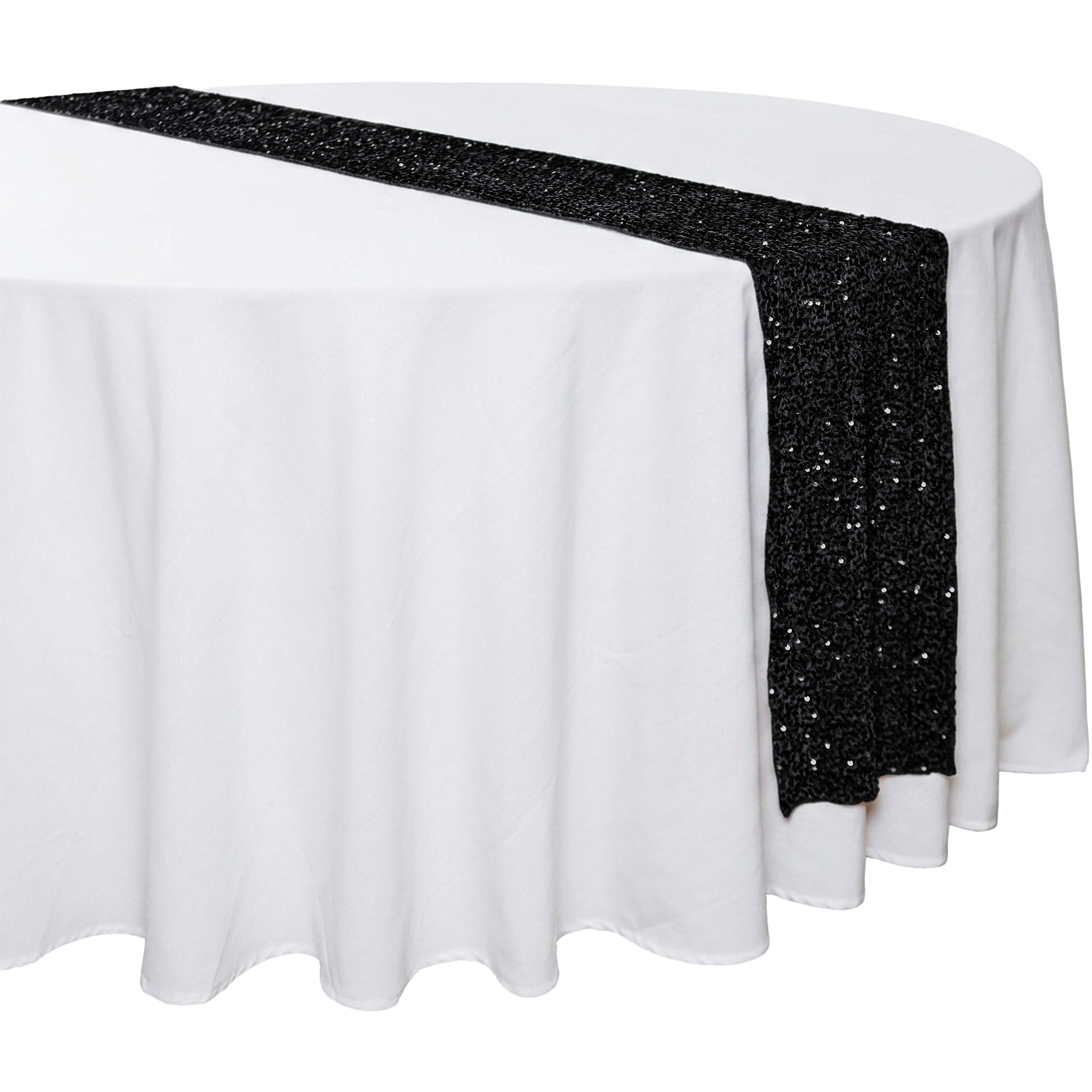 Sequin Velvet Table Runner - Black