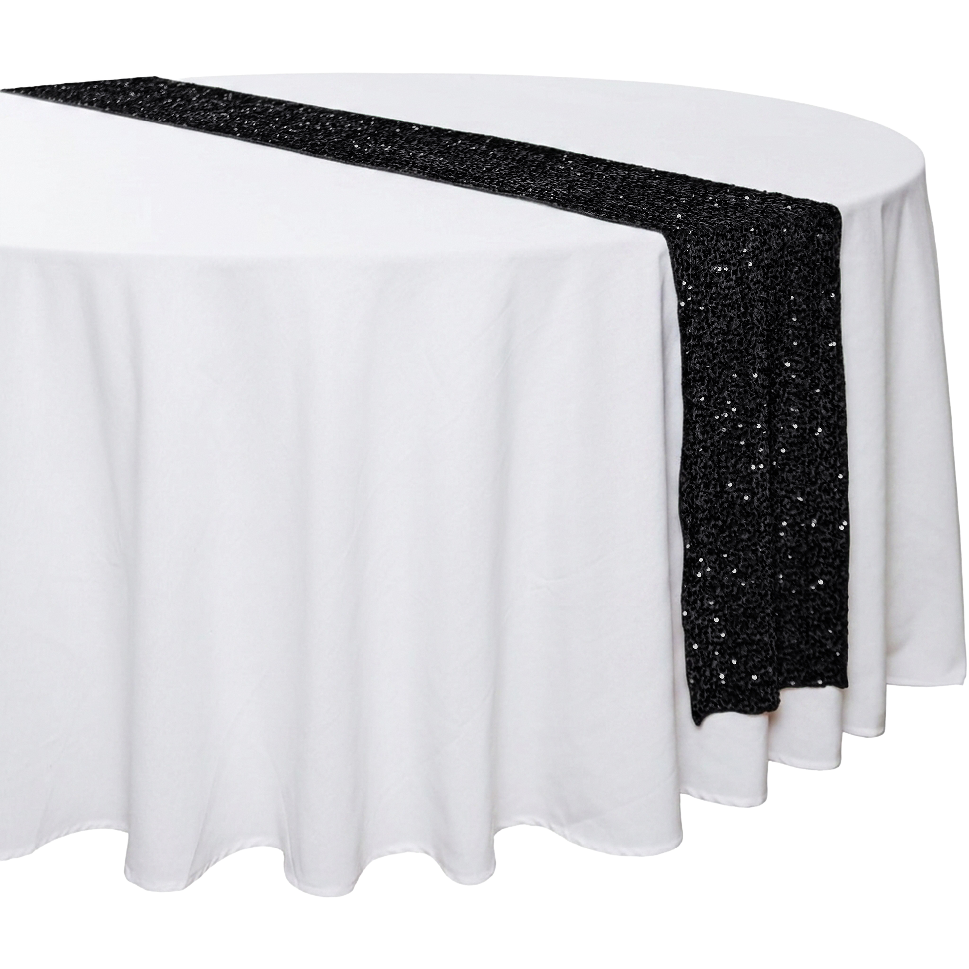 Sequin Velvet Table Runner - Black