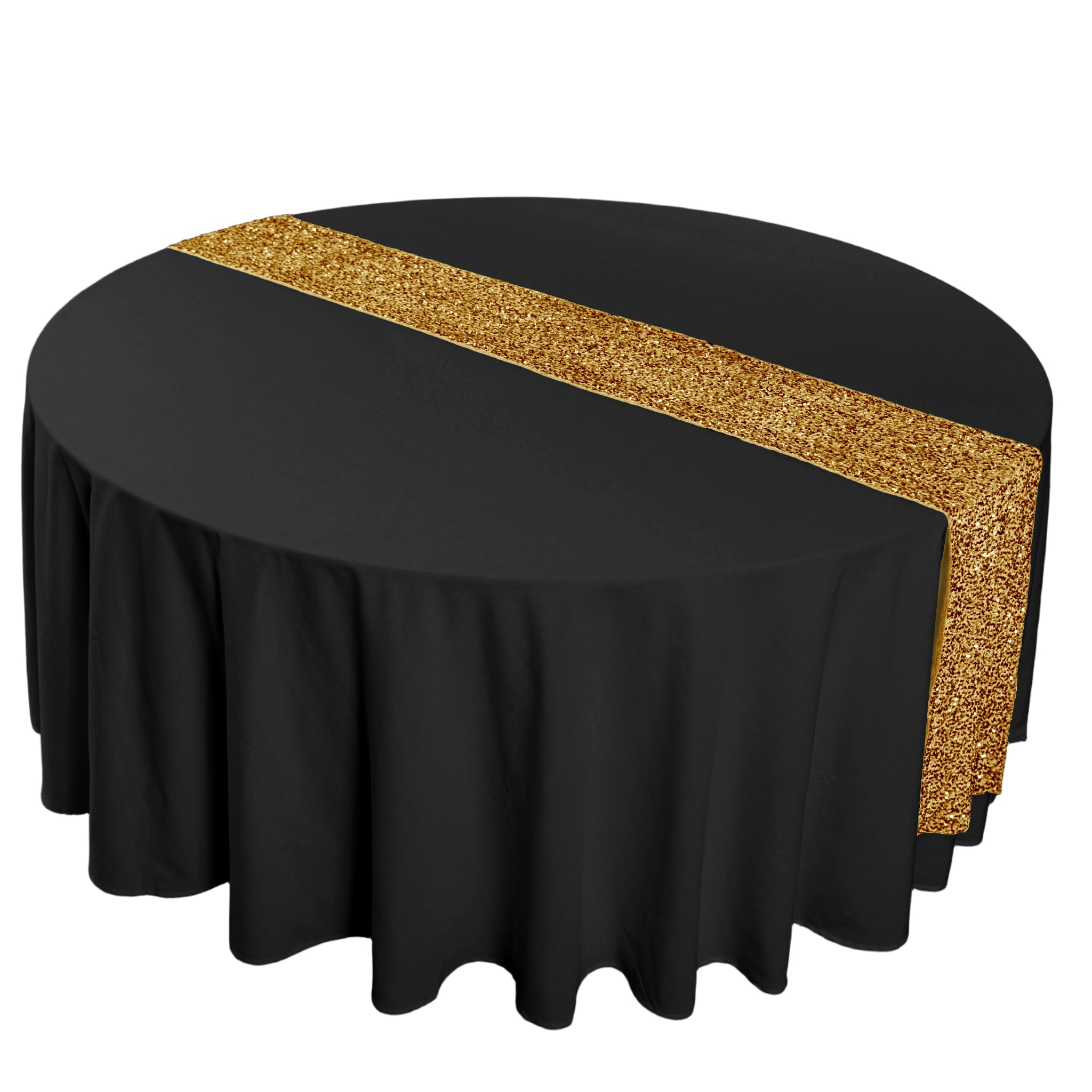 Sequin Velvet Table Runner Gold birds eye view