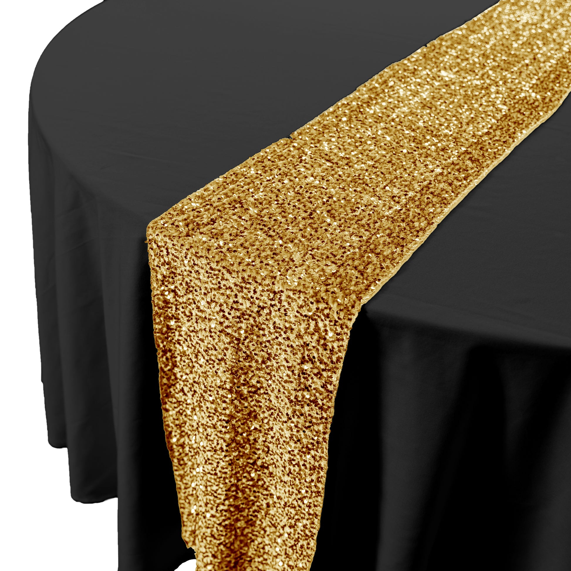 Sequin Velvet Table Runner - Gold - CV Linens