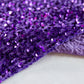 Sequin Velvet Table Runner Purple serged edge finish close up