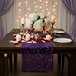 Sequin Velvet Table Runner Purple Romantic Bridal Table