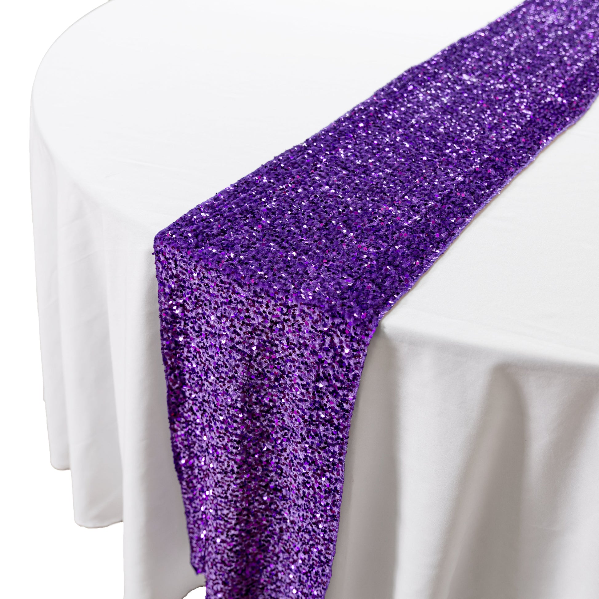 Sequin Velvet Table Runner Purple  - CV Linens
