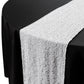 Sequin Velvet Table Runner White edge view