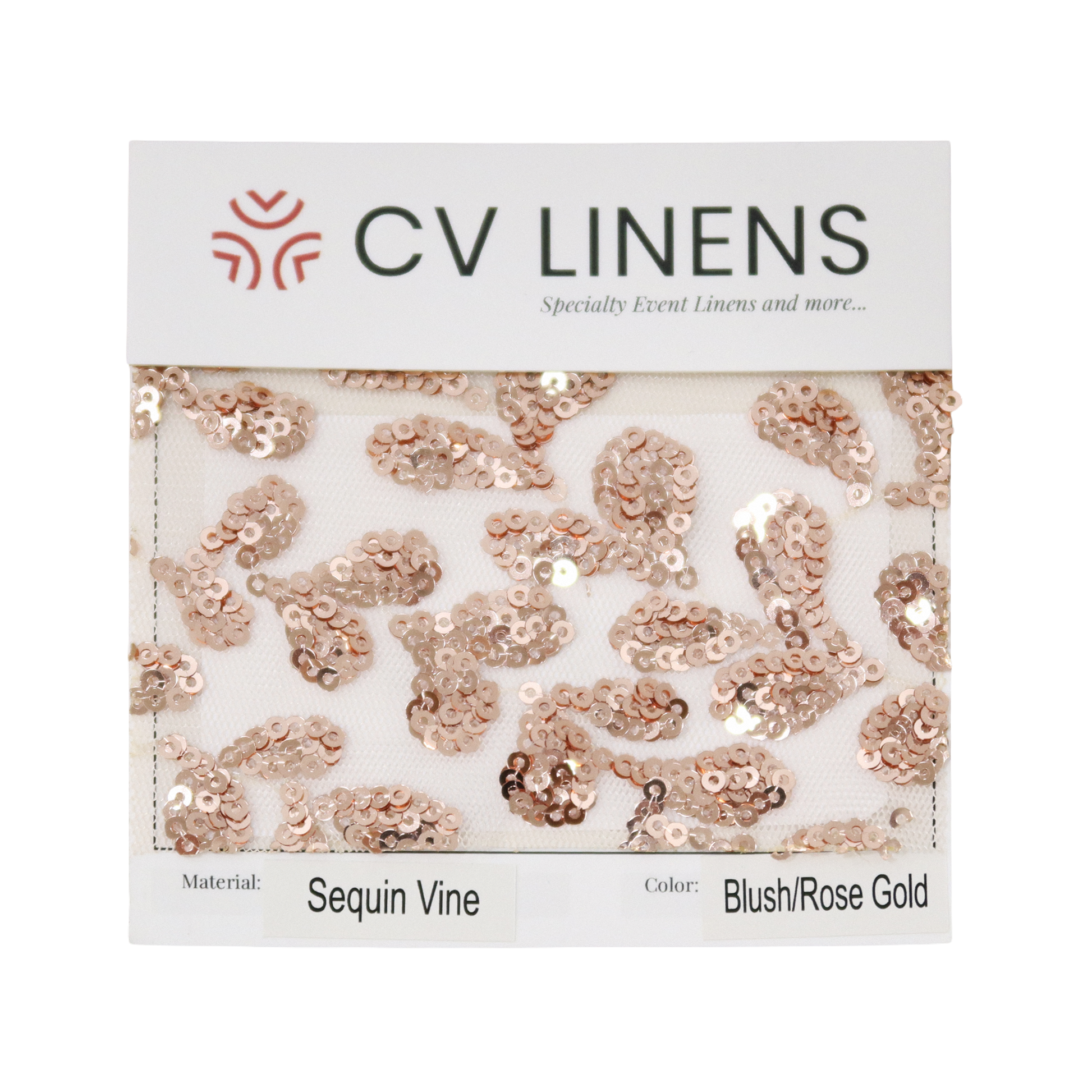 Sequin Vine Swatch Card - Blush/Rose Gold