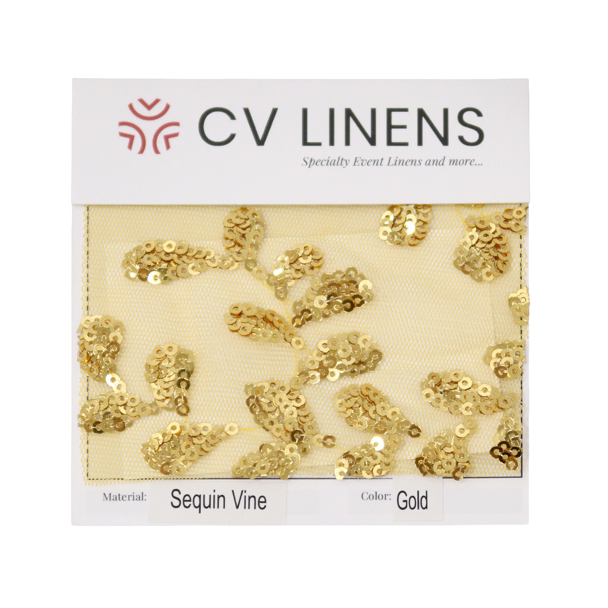 Sequin Vine Swatch Card - Gold