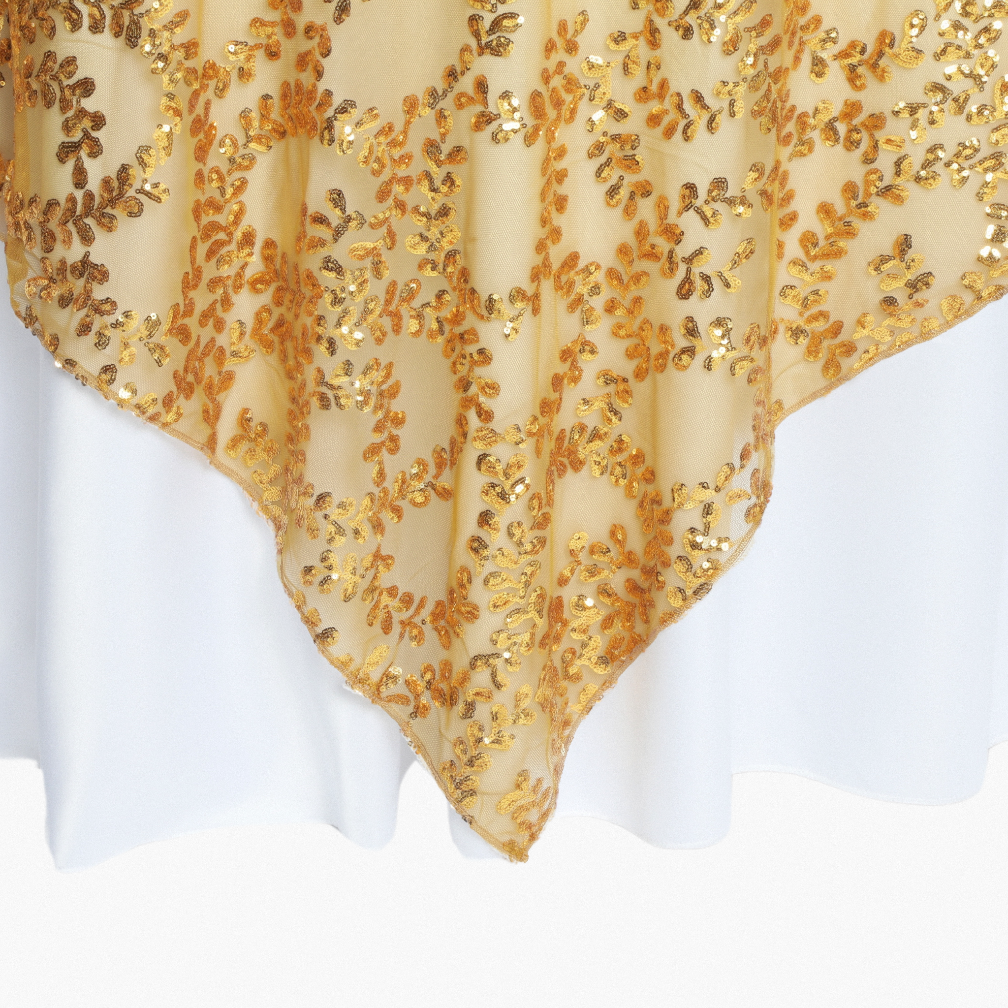 Sequin Vine Table Overlay Topper 90