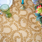 Sequin Vine Table Overlay Topper 90"x90" Square Gold close up