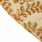 Sequin Vine Table Overlay Topper 90"x90" Square Gold edge finish close up