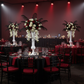 charity gala with Set of 2 Metal Trumpet Centerpiece Vases - White