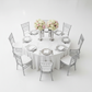 Set of 2 Modern Double Tube Floral Centerpiece Stand - Silver