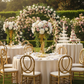 garden bridal shower with Set of 2 Modern Floral Centerpiece Riser Tabletop Stand - Gold