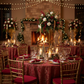 christmas holiday dinner with Set of 2 Modern Floral Centerpiece Riser Tabletop Stand - Gold