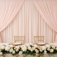 Sheer Voile Flame Retardant (FR) 12ft H x 118" W Drape/Backdrop Curtain Panel - Blush/Rose Gold for indoor wedding reception