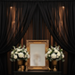Sheer Voile Flame Retardant (FR) 14ft H x 118" W Drape/Backdrop Curtain Panel - Black for a photo booth area