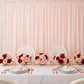 Sheer Voile Flame Retardant (FR) 14ft H x 118" W Drape/Backdrop Curtain Panel - Blush/Rose Gold for anniversary indoor celebration