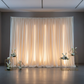 Sheer Voile Flame Retardant (FR) 14ft H x 118" W Drape/Backdrop Curtain Panel - Champagne | uprights | bases | crossbar |