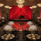 recital night with Sheer Voile Flame Retardant (FR) 14ft H x 118" W Drape/Backdrop Curtain Panel - Red