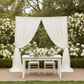 Sheer Voile Flame Retardant (FR) 8ft H x 118" W Drape/Backdrop Curtain Panel - Ivory | uprights | crossbar | bases |