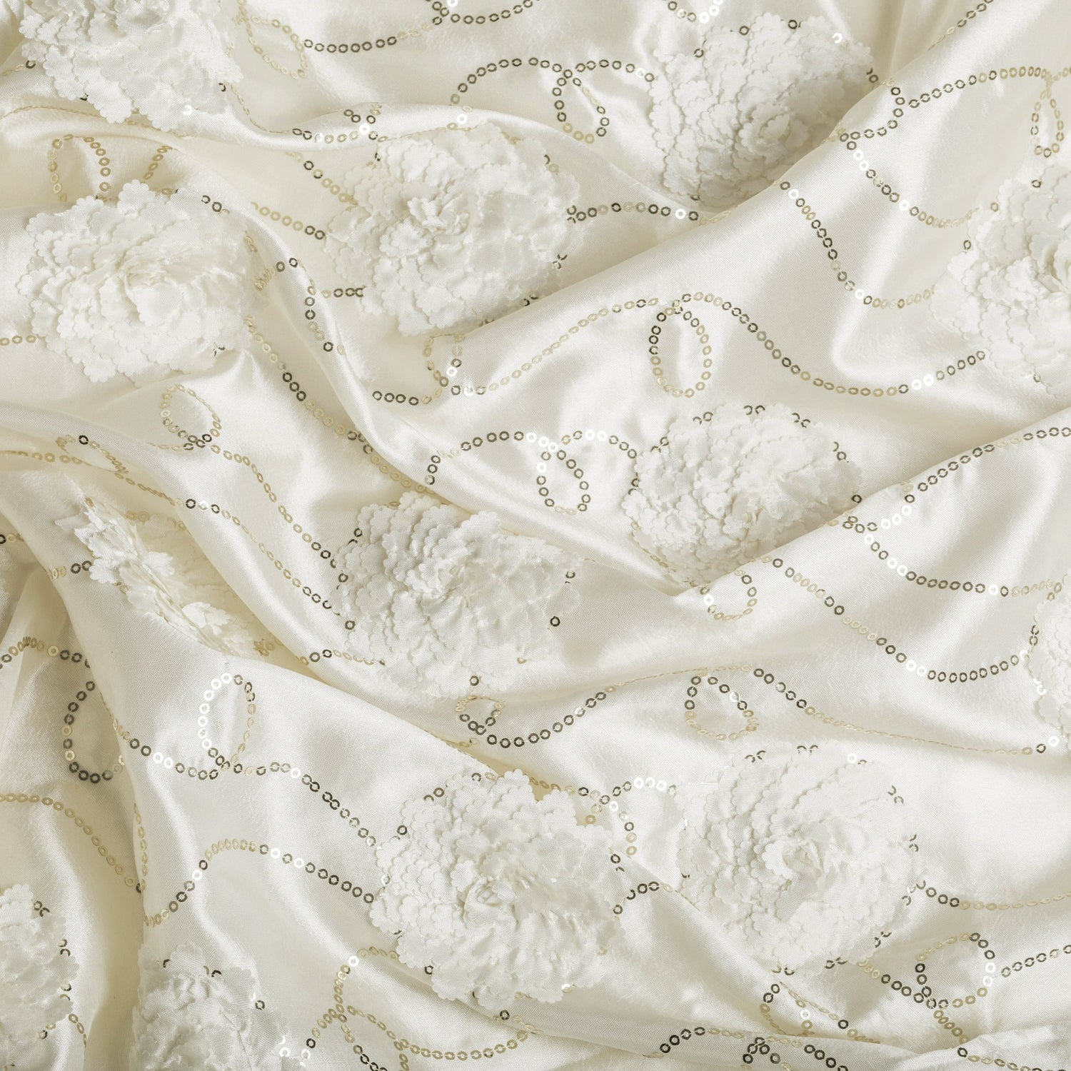Flower Taffeta with Sequins
