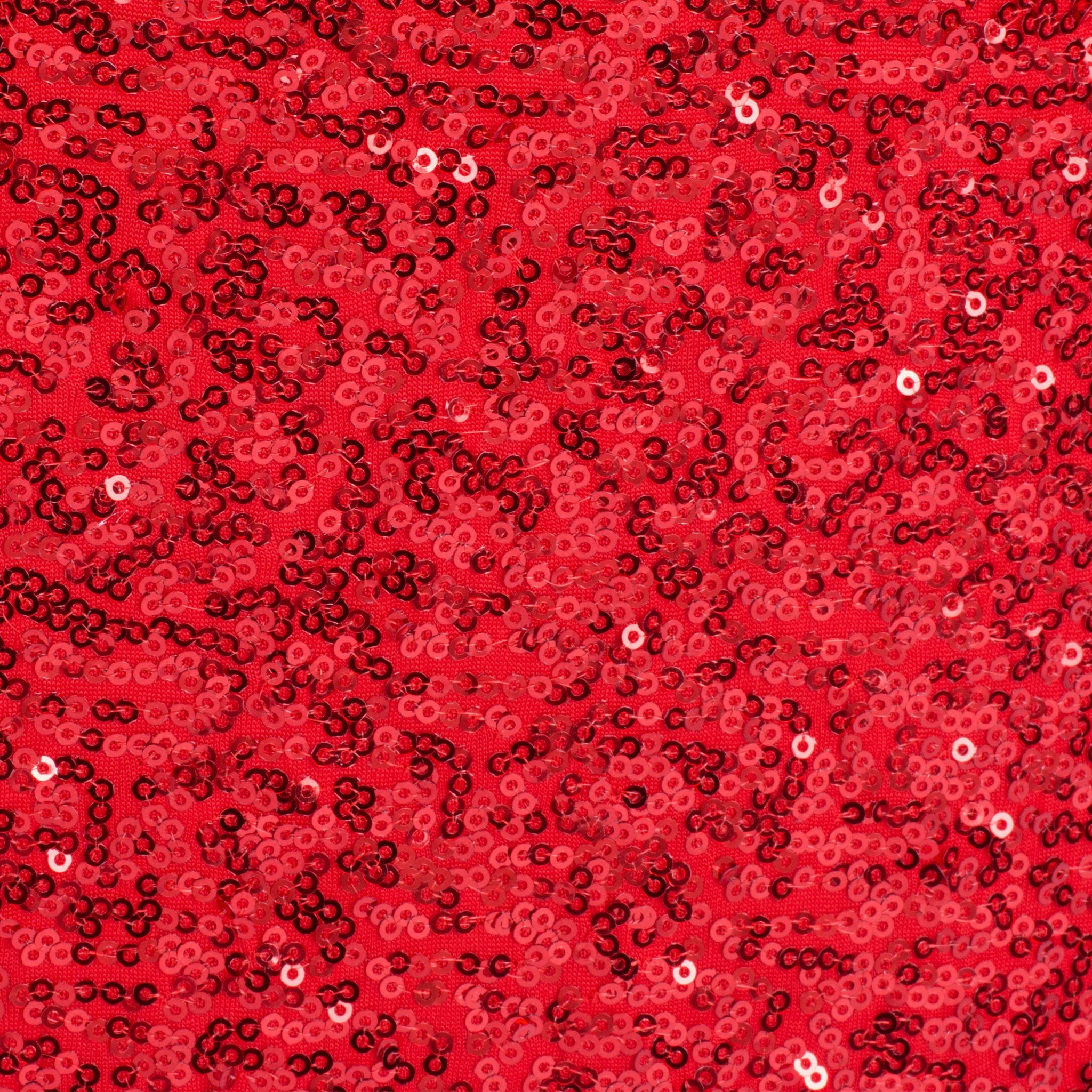 CV Linens 10 Yards Glitz Sequins Fabric Bolt - Red