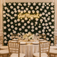 Silk Greenery with Roses Wall Backdrop Panel - White
