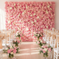 Silk Hydrangeas Flower Wall Backdrop Panel - Pink for indoor wedding ceremony
