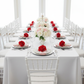 Silk Peony Flower Napkin Ring Holder (10 Count) - Red