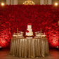 quinceañera with Silk Roses/Hydrangeas Flower Wall Backdrop Panel - Red