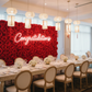 wedding reception withSilk Roses/Hydrangeas Flower Wall Backdrop Panel - Red