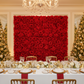 christmas corporate party with Silk Roses/Hydrangeas Flower Wall Backdrop Panel - Red