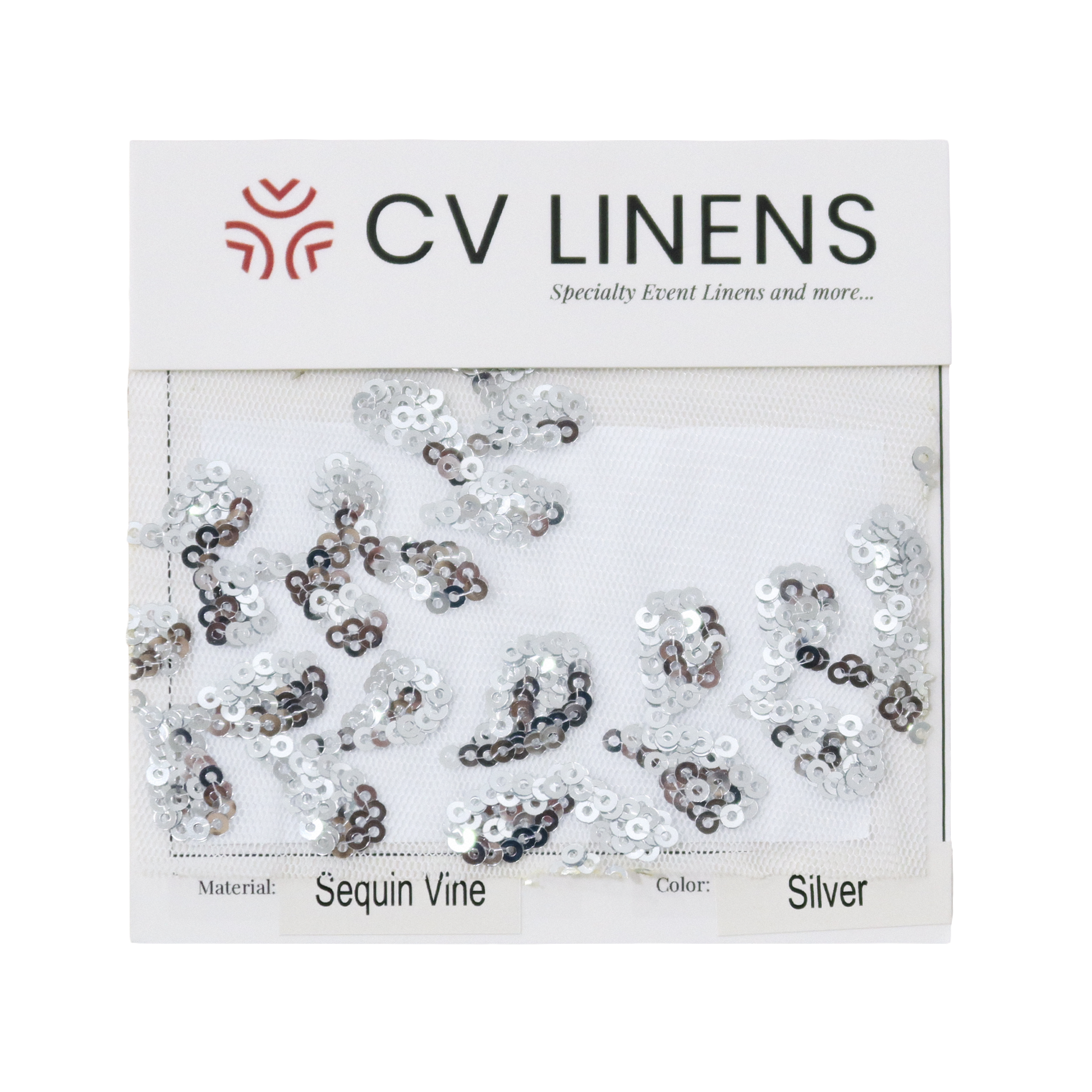 Sequin Vine Swatch Card - Silver