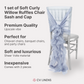 1 Set of Soft Curly Willow Ruffles Chair Sash & Cap - Dusty Blue
