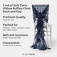 1 Set of Soft Curly Willow Ruffles Chair Sash & Cap - Navy Blue
