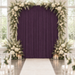 Spandex 4-Way Stretch Drape Curtain Eggplant/Plum with greenery and ivory florals