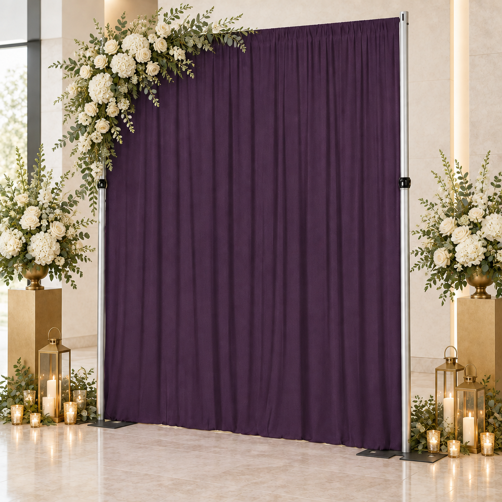 Spandex 4-Way Stretch Drape Curtain Eggplant/Plum - CV Linens