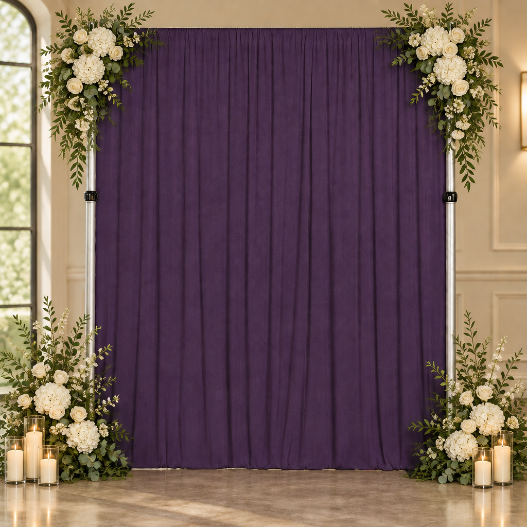 Spandex 4-Way Stretch Drape Curtain Eggplant/Plum - Wedding Backdrop