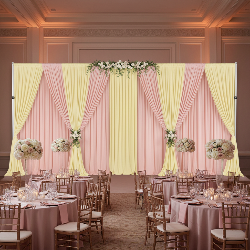 Spandex 4-way Stretch Backdrop Drape Curtain 14ft H x 60" W - Pastel Yellow