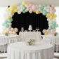 baby shower backdrop with Spandex 4-way Stretch Backdrop Drape Curtain 16ft H x 60" W - Black