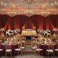 ballroom indoor reception with Spandex 4-way Stretch Backdrop Drape Curtain 16ft H x 60" W - Burgundy