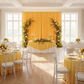 summer wedding reception with Spandex 4-way Stretch Backdrop Drape Curtain 16ft H x 60" W - Canary Yellow