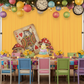 alice in wonderland kids themed party with Spandex 4-way Stretch Backdrop Drape Curtain 16ft H x 60" W - Canary Yellow