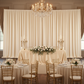indoor wedding reception with Spandex 4-way Stretch Backdrop Drape Curtain 16ft H x 60" W - Champagne