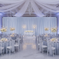 winter wonderland birthday celebration with Spandex 4-way Stretch Backdrop Drape Curtain 16ft H x 60" W - Dusty Blue